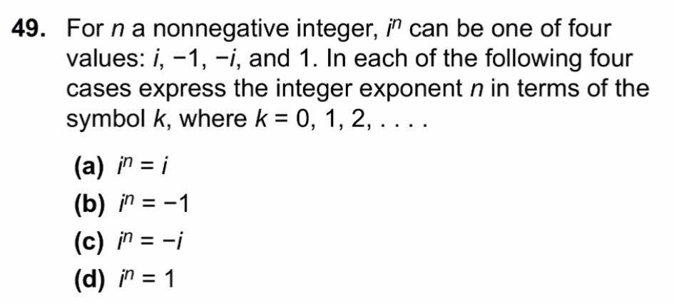 Solved For n ﻿a nonnegative integer, in ﻿can be ﻿one of | Chegg.com