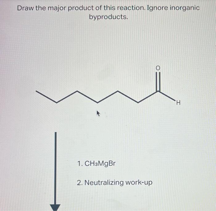 Solved Draw the major product of this reaction. Ignore | Chegg.com