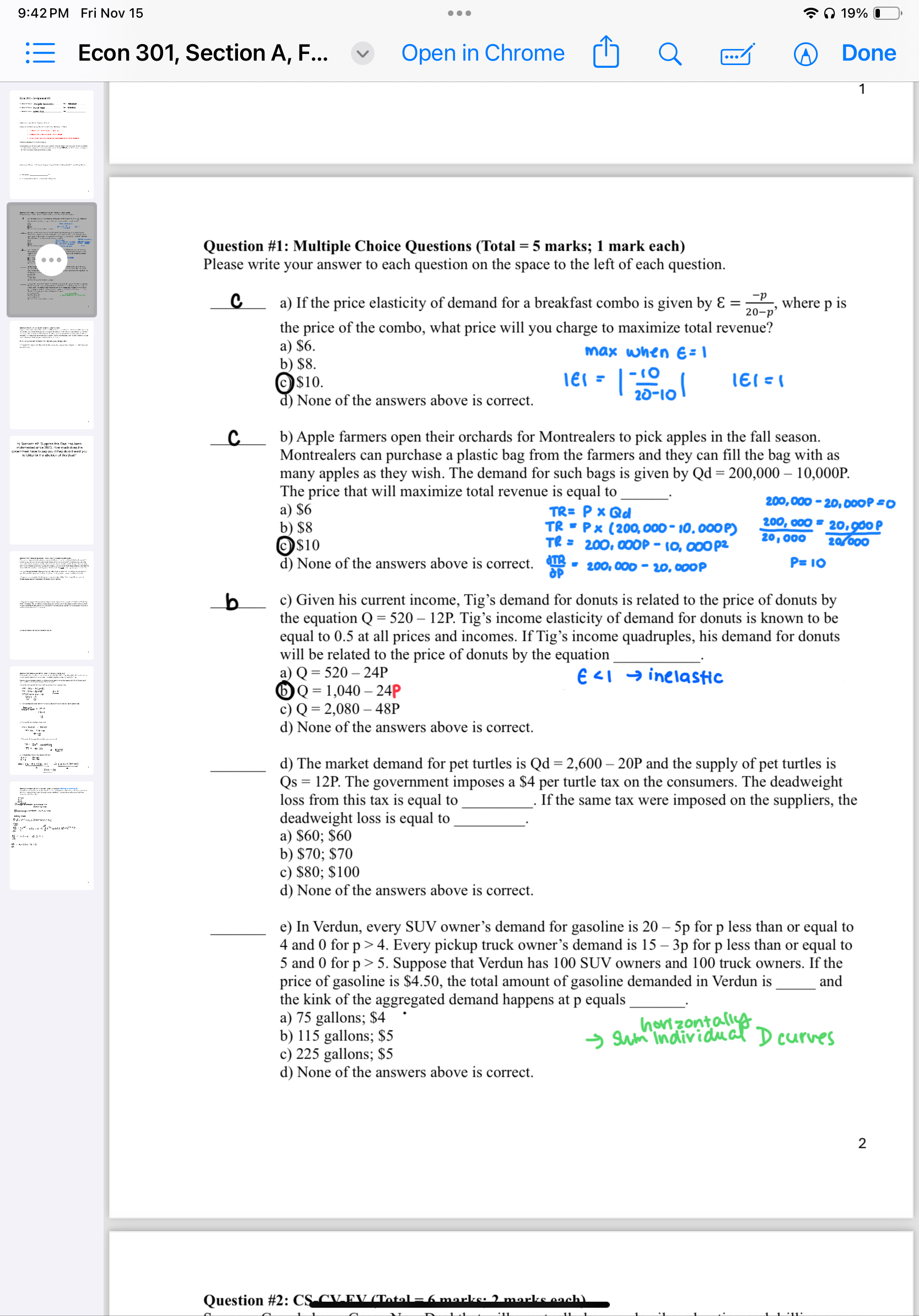 Solved Question #1: Multiple Choice Questions (Total = 5 | Chegg.com