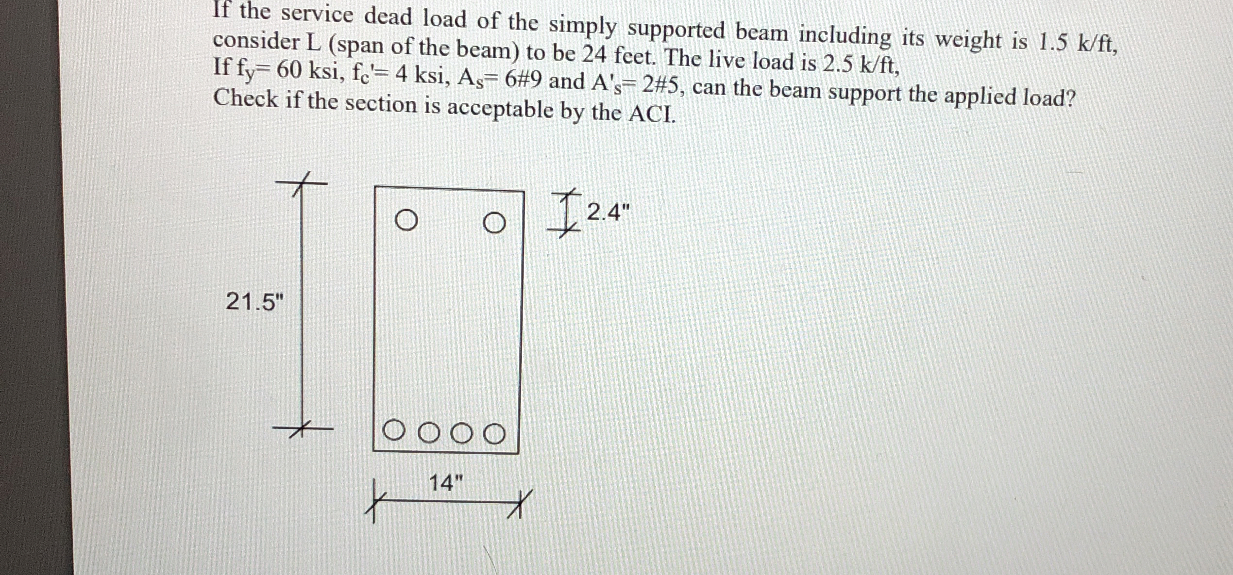 If the service dead load of the simply supported beam | Chegg.com ...