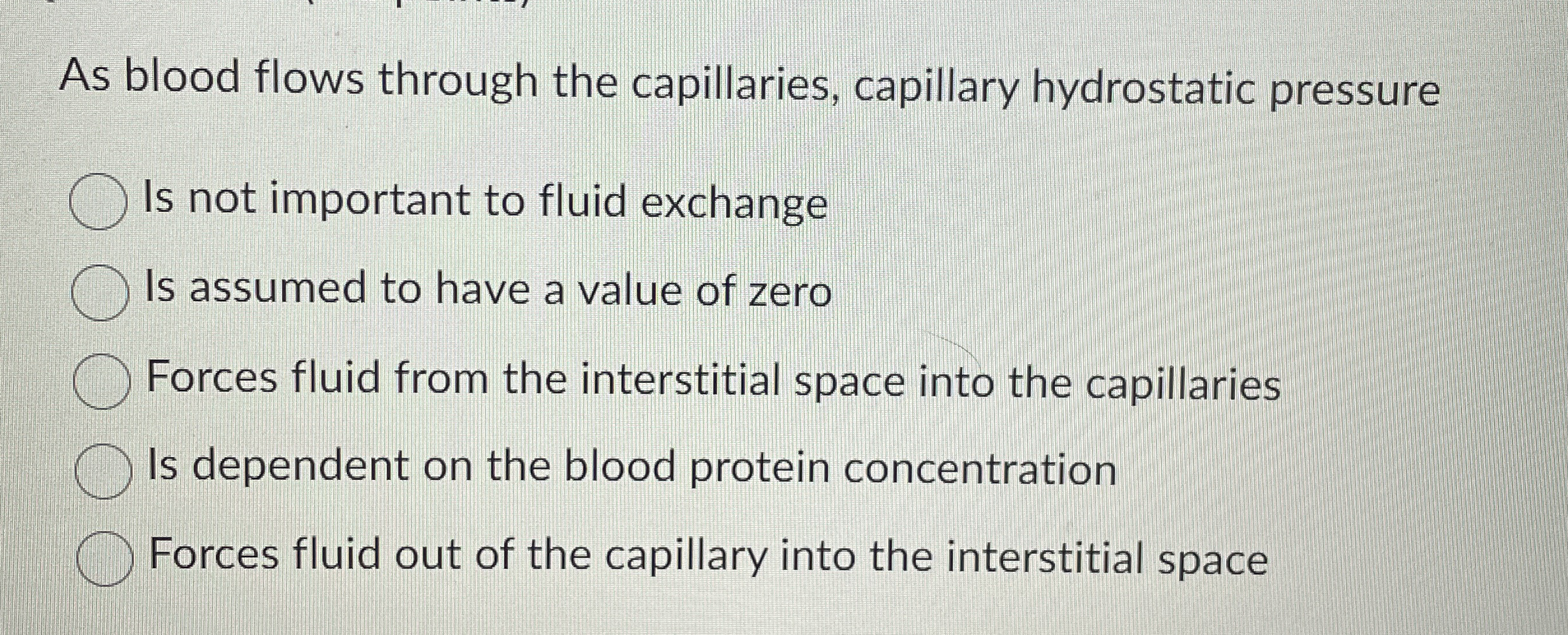 Solved As blood flows through the capillaries, capillary