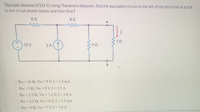 Solved Thevenin Theorem (CLO 5) Using Thevenin's Theorem, | Chegg.com