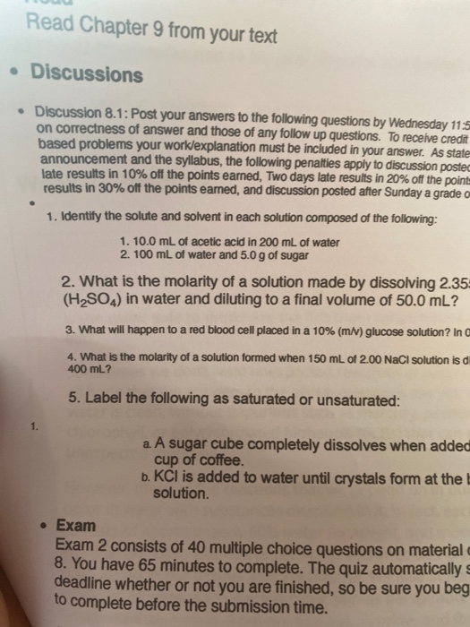 Solved Identify The Solute And Solvent Im Each Solution | Chegg.com