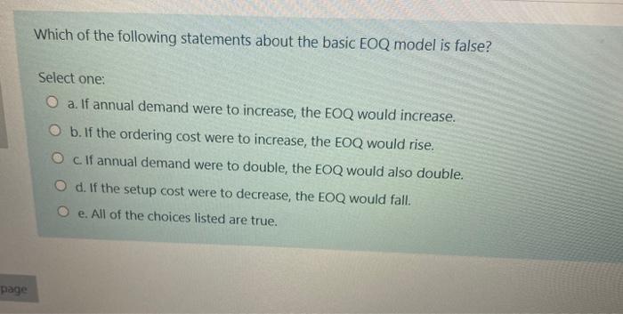 Solved Which Of The Following Statements About The Basic