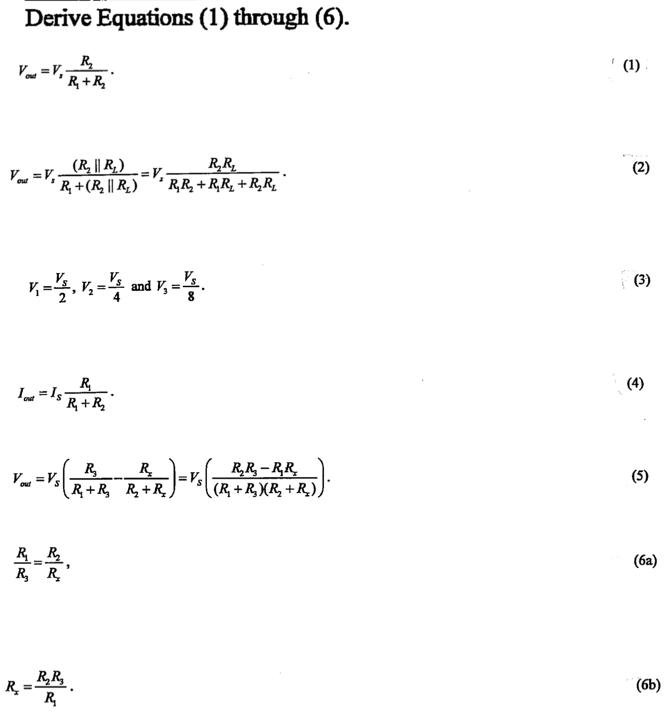 Derive Equations (1) ﻿through | Chegg.com