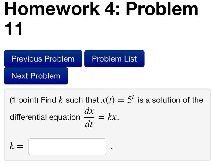 Solved Homework 4: Problem 11 Previous Problem Problem List | Chegg.com