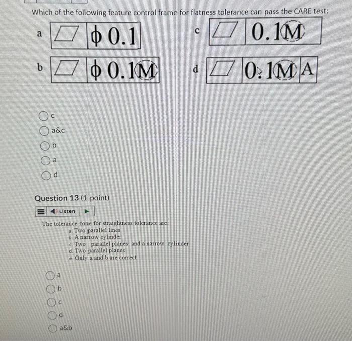 Solved Wherever a straightness tolerance with the MMC