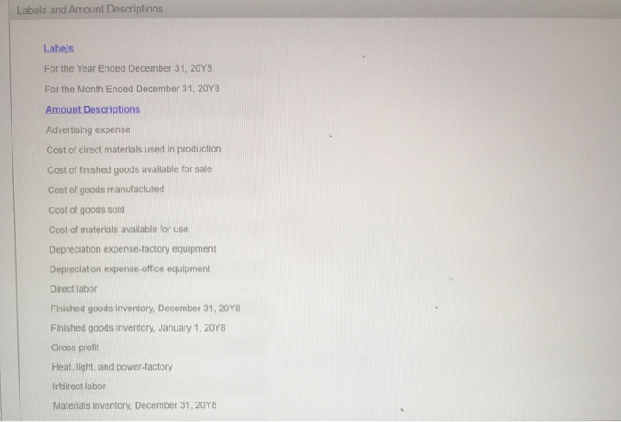 Solved Pr 18 5a Statement Of Cost Of Goods Manufactured A Chegg Com