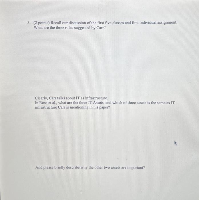 Solved 5. ( 2 points) Recall our discussion of the first | Chegg.com