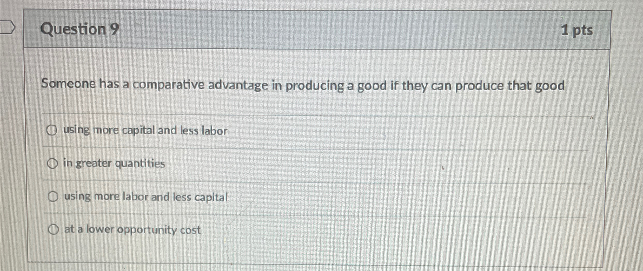 Solved Question 91 ﻿ptsSomeone has a comparative advantage | Chegg.com