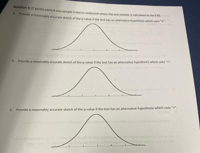 Solved Question 3: (7 points each) A one-sample Z-test is | Chegg.com
