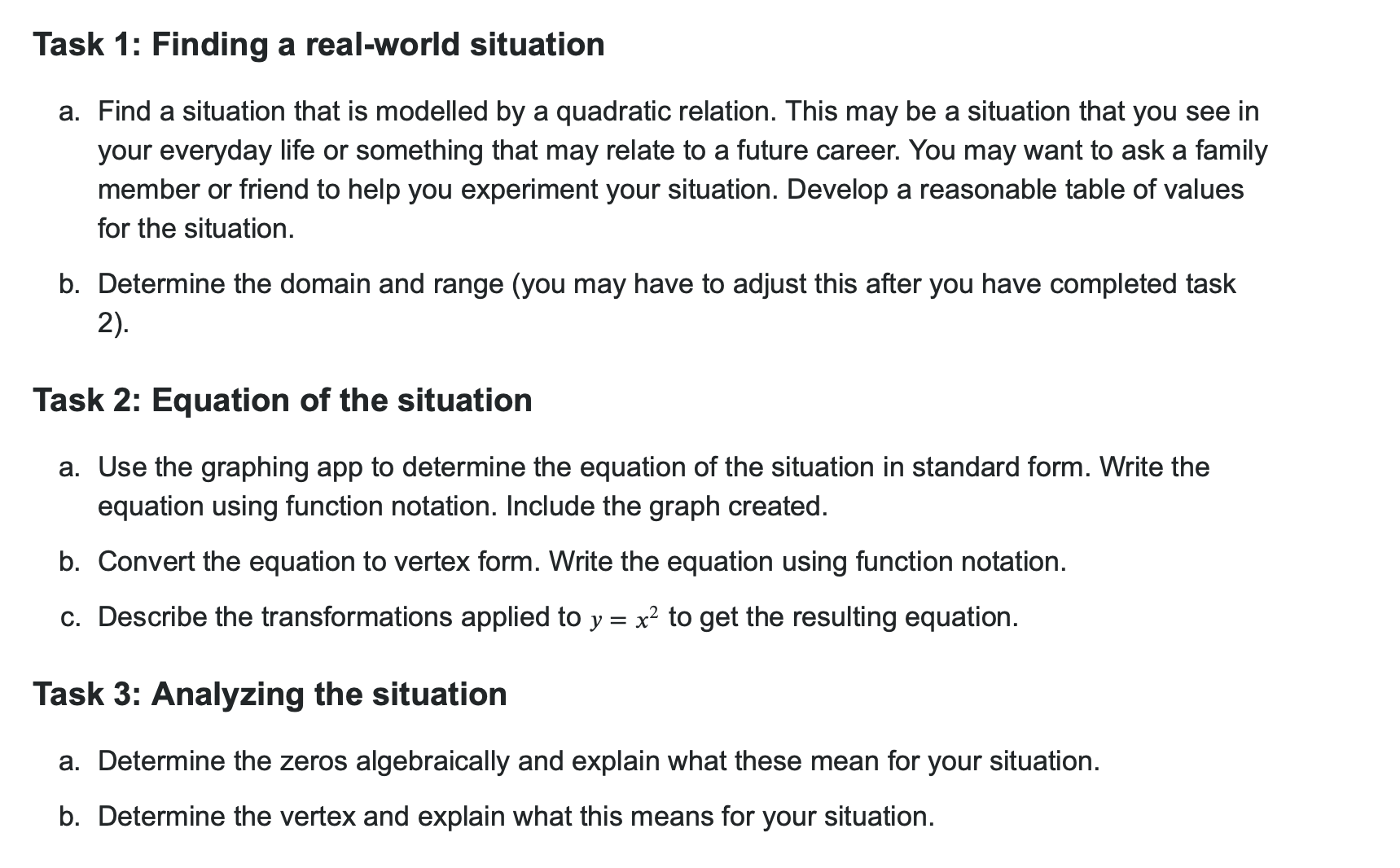 Solved Task 1: Finding a real-world situation:Using the | Chegg.com