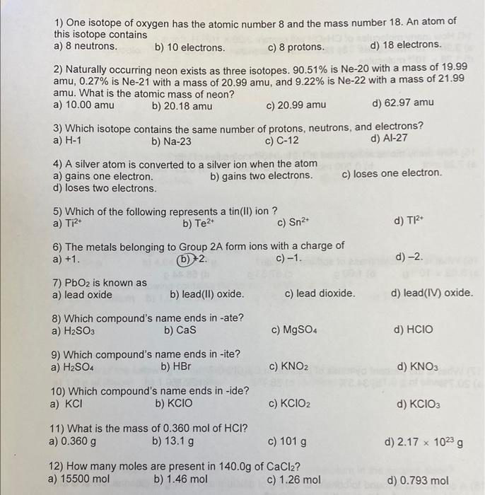 Number of deals neutrons in oxygen