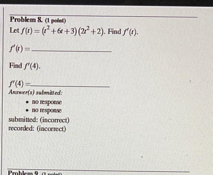 Solved Let F T T2 6t 3 2t2 2 ⋅fi F′ T Find F′ 4