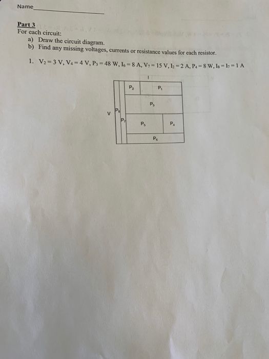 Part 3: For each circuit: a.) Draw the circuit | Chegg.com