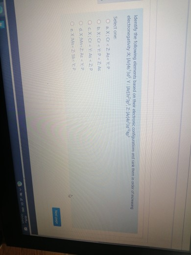 Solved Identify the following elements based on their | Chegg.com