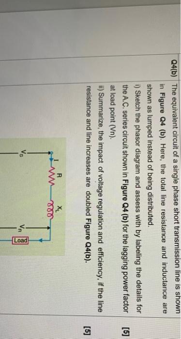 Solved Q4(b) The equivalent circuit of a single phase short | Chegg.com