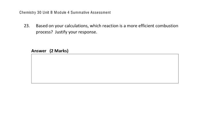 Solved Chemistry 30 Unit B Module 4 Summative Assessment | Chegg.com