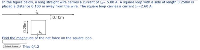 Solved In the figure below, a long straight wire carries a | Chegg.com