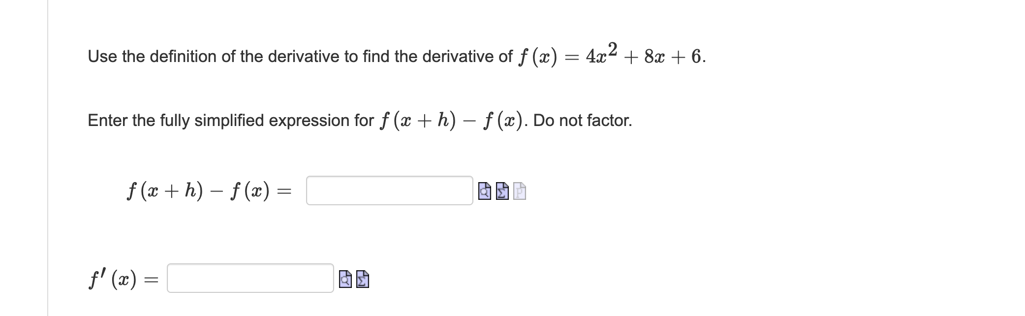 Solved Use the definition of the derivative to find the | Chegg.com