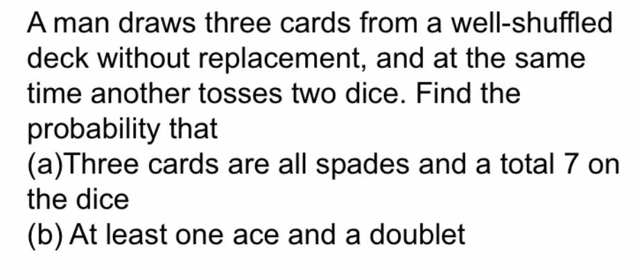 Solved A man draws three cards from a well-shuffled deck | Chegg.com