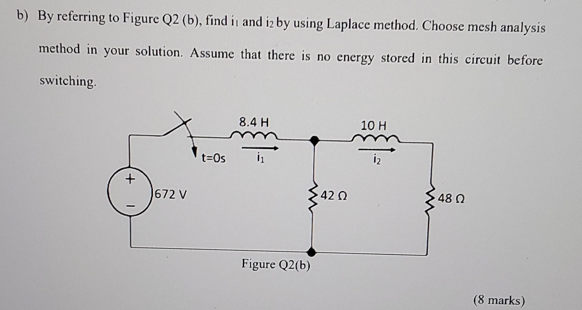 Solved B) By Referring To Figure Q2 (b), Find I And Iz By | Chegg.com ...