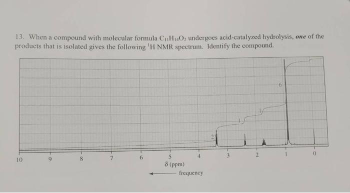 Solved 13. When a compound with molecular formula C 1.0, | Chegg.com