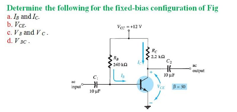 Solved Determine The Following For The Fixed-bias | Chegg.com