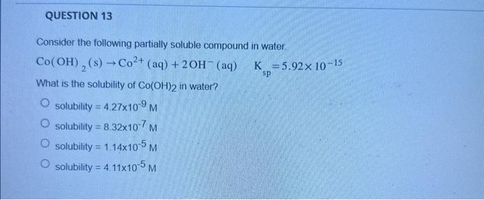 Solved Consider the following partially soluble compound in | Chegg.com