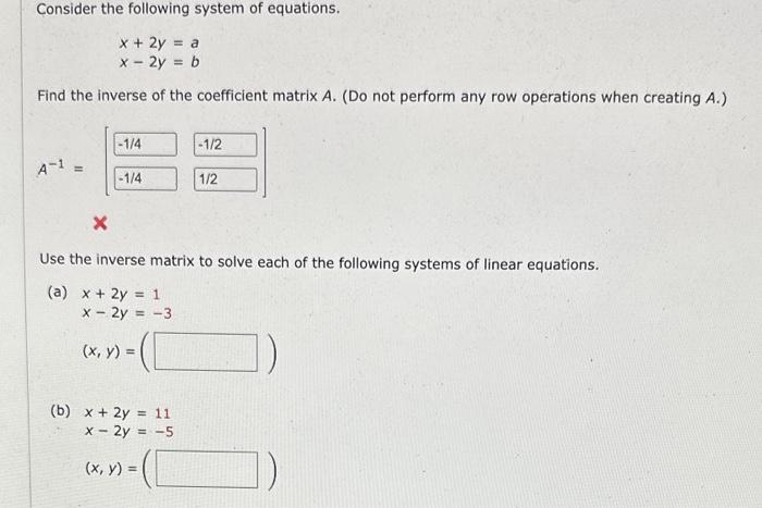 Solved Consider The Following System Of Equations 1024