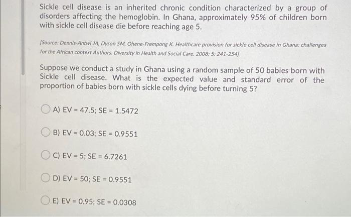 Solved Sickle Cell Disease Is An Inherited Chronic Condition | Chegg.com