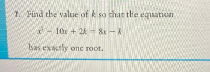 find the value of k if x is equal to