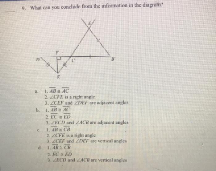 Solved 9 What Can You Conclude From The Information In The Chegg