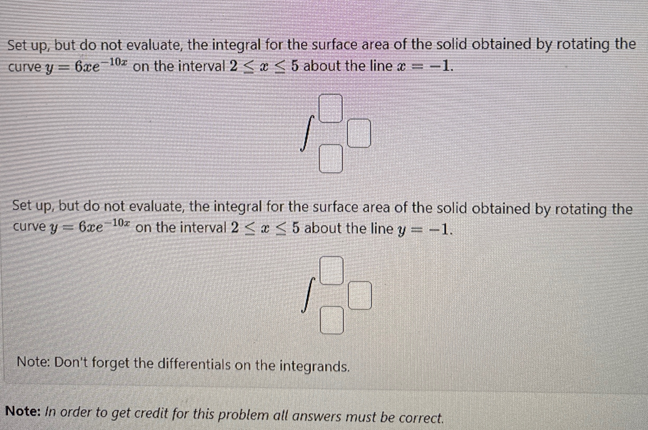 Solved Set up, ﻿but do not evaluate, the integral for the | Chegg.com