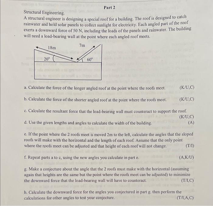 Solved Part 2 Structural Engineering. A structural engineer | Chegg.com