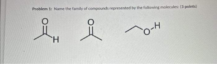 Solved Problem 1: Name the family of compounds represented | Chegg.com