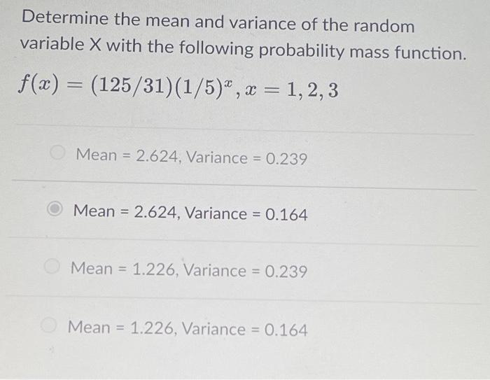 Solved The Following Function Is A Probability Mass | Chegg.com