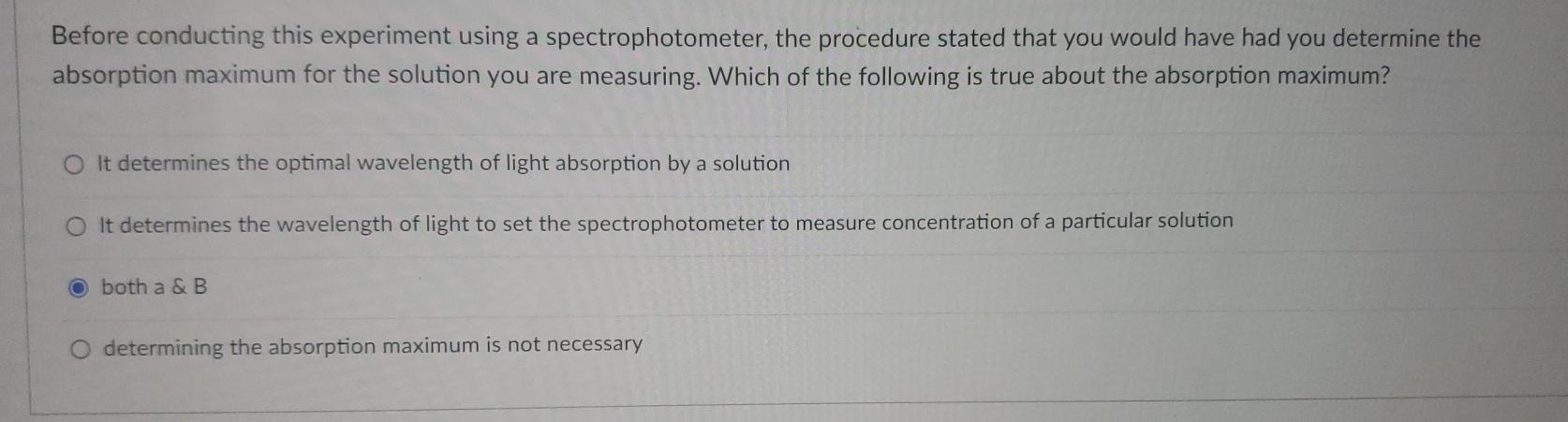 Solved Before conducting this experiment using a | Chegg.com