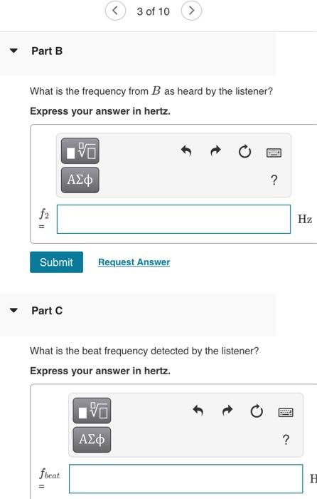 Solved Two Train Whistles, A And B, Each Have A Frequency Of | Chegg.com