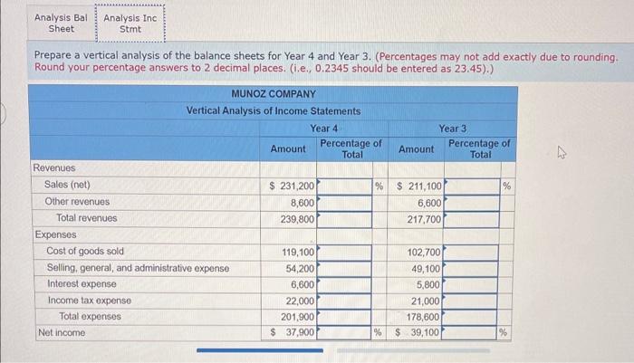 Solved Prepare a vertical analysis of the balance sheets for | Chegg.com