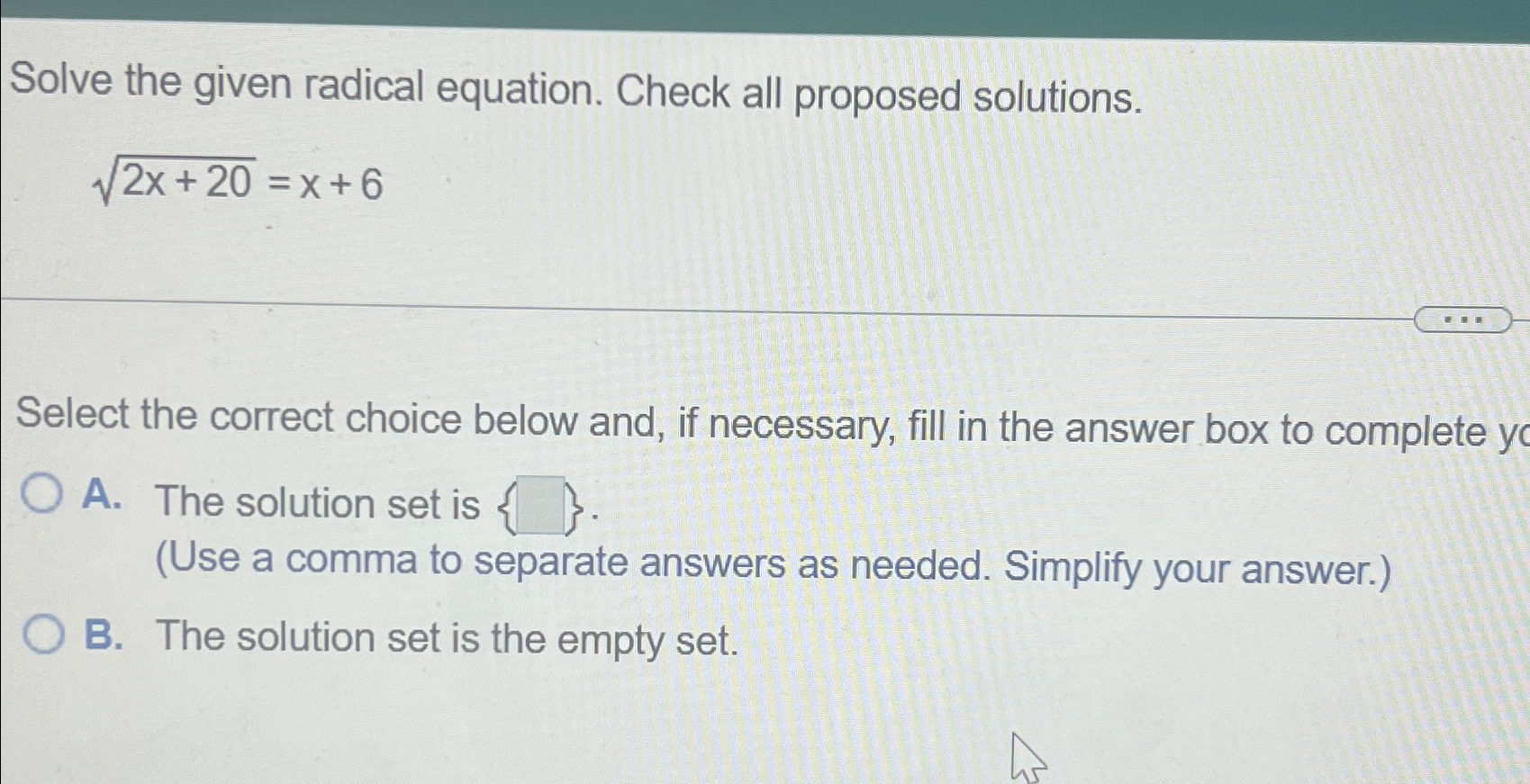 Solved Solve the given radical equation. Check all proposed | Chegg.com