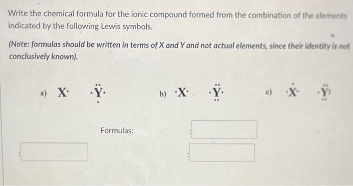 Solved Write the chemical formula for the ionic compound | Chegg.com