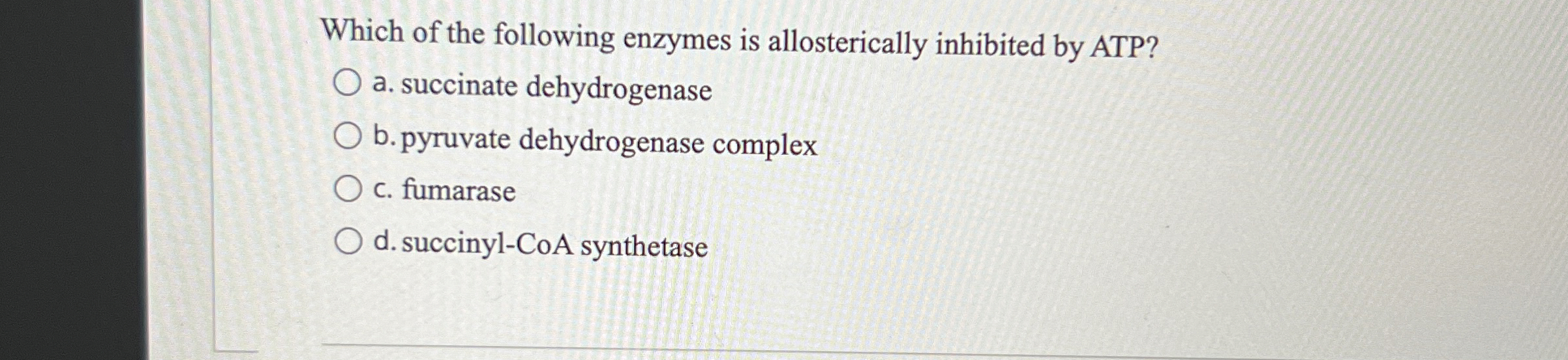Solved Which of the following enzymes is allosterically | Chegg.com