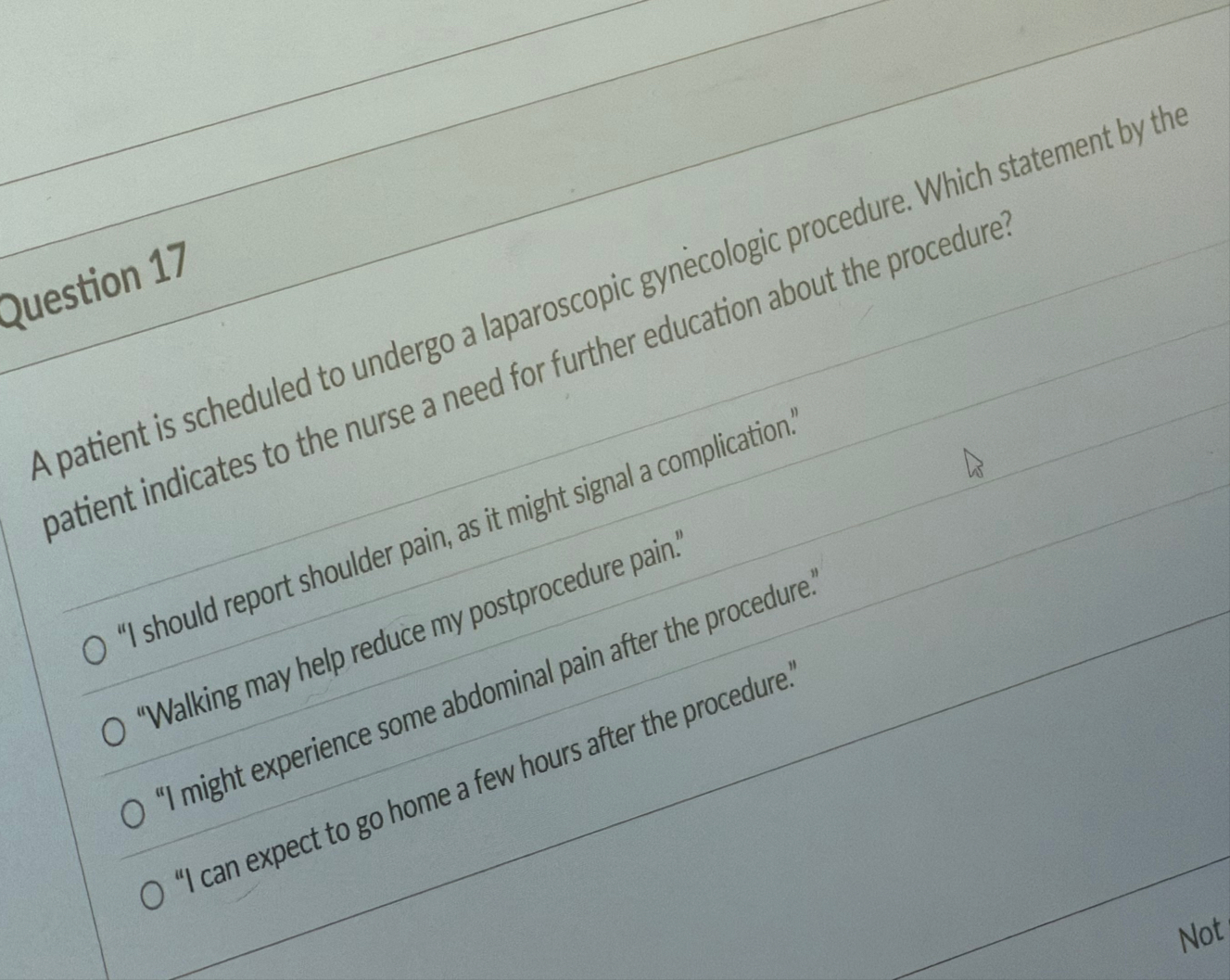 Solved Question 17A patient is scheduled to undergo a | Chegg.com