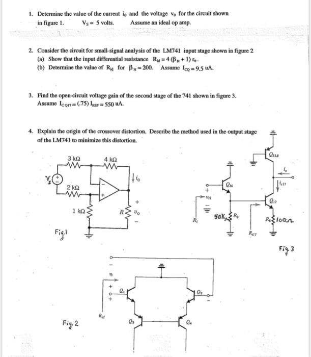 Solved 1. Determine the value of the current is and the | Chegg.com