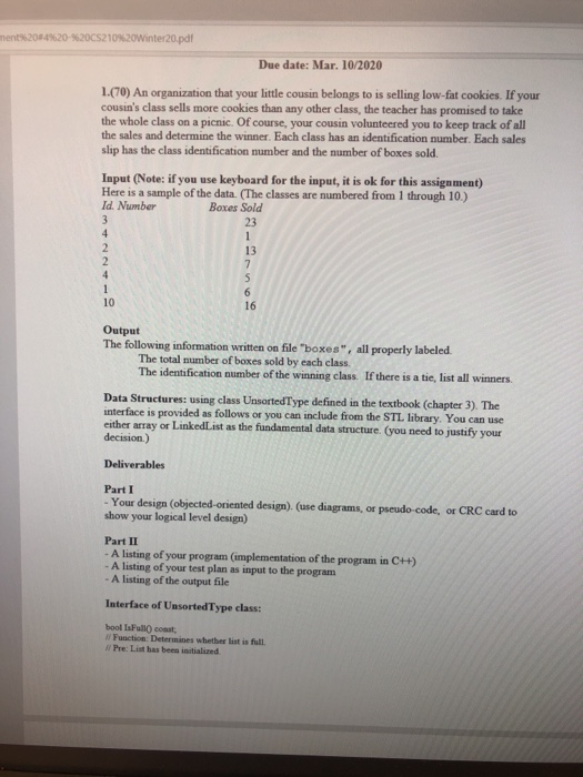 ment2014%20-%20CS210%20Winter20.pdf Due date: Mar. | Chegg.com