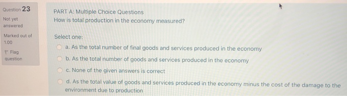Solved PART A: Multiple Choice Questions When the price | Chegg.com