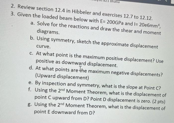 Solved Bhatia 2. Review Section 12.4 In Hibbeler And | Chegg.com