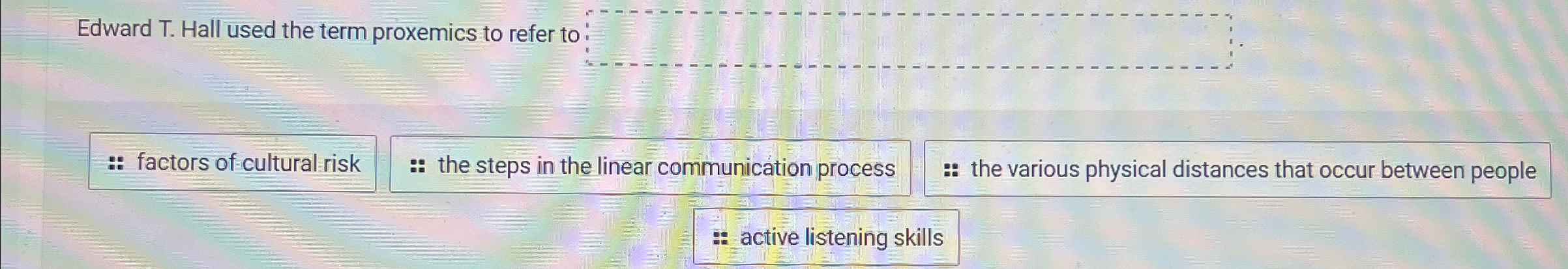 Solved Edward T. ﻿Hall used the term proxemics to refer | Chegg.com