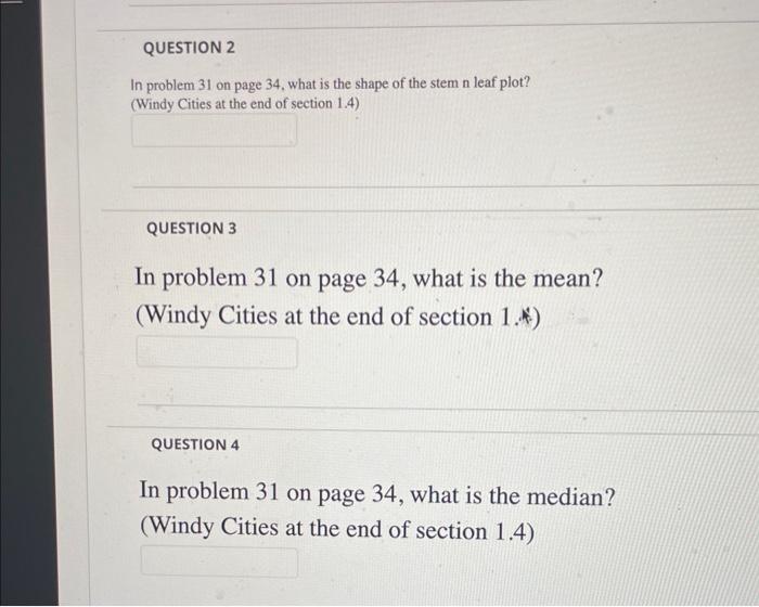 Solved In problem 31 on page 34 , what is the shape of the | Chegg.com